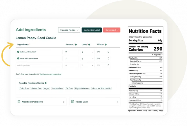 nutrition label design