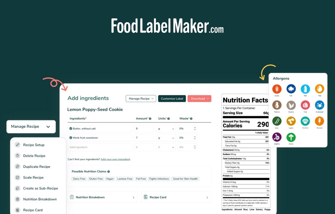 Easy Recipe Analysis & Nutrition Calculator