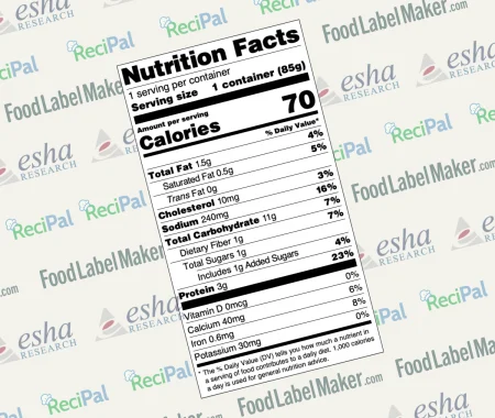 Food Nutrition label image