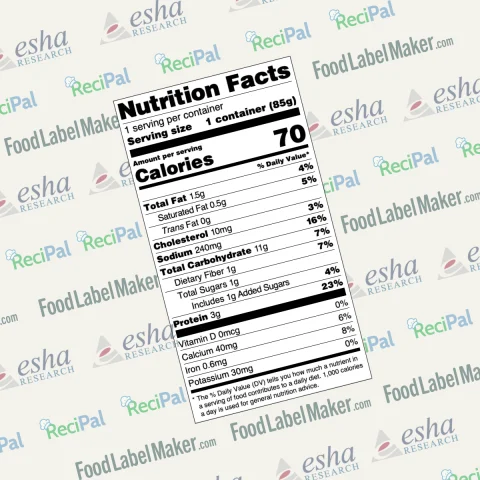 Food Nutrition label image