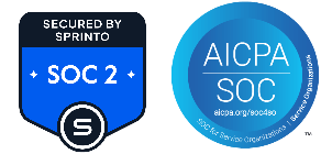 SOC 2 and AICPA SOC certification badges displaying security and compliance credentials